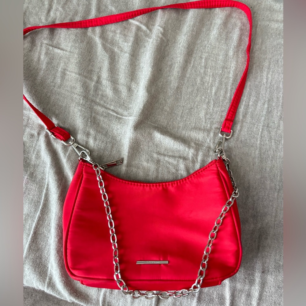 Bershka red bag with chain